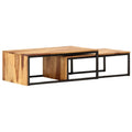 2 pcs Solid Sheesham Wood Nesting Tables W34828
