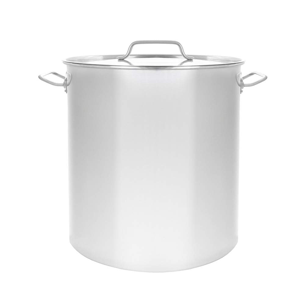40QT Polished Stainless Steel Stock Pot with Lid W4837