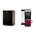 Compact Single Door Mini Fridge with Freezer, 2.5 Cubic Feet, Black & Single Serve K-Cup Pod Coffee Maker, Black C138