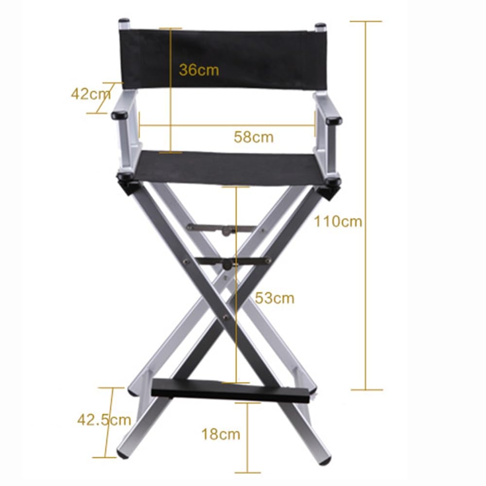 Tall Folding Directors Chair with Backs 250lbs Capacity Gold Y9438