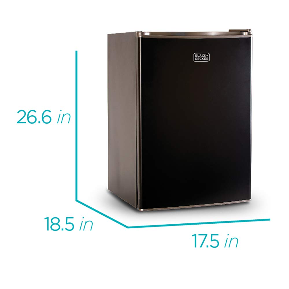 Compact Single Door Mini Fridge with Freezer, 2.5 Cubic Feet, Black & Single Serve K-Cup Pod Coffee Maker, Black C138