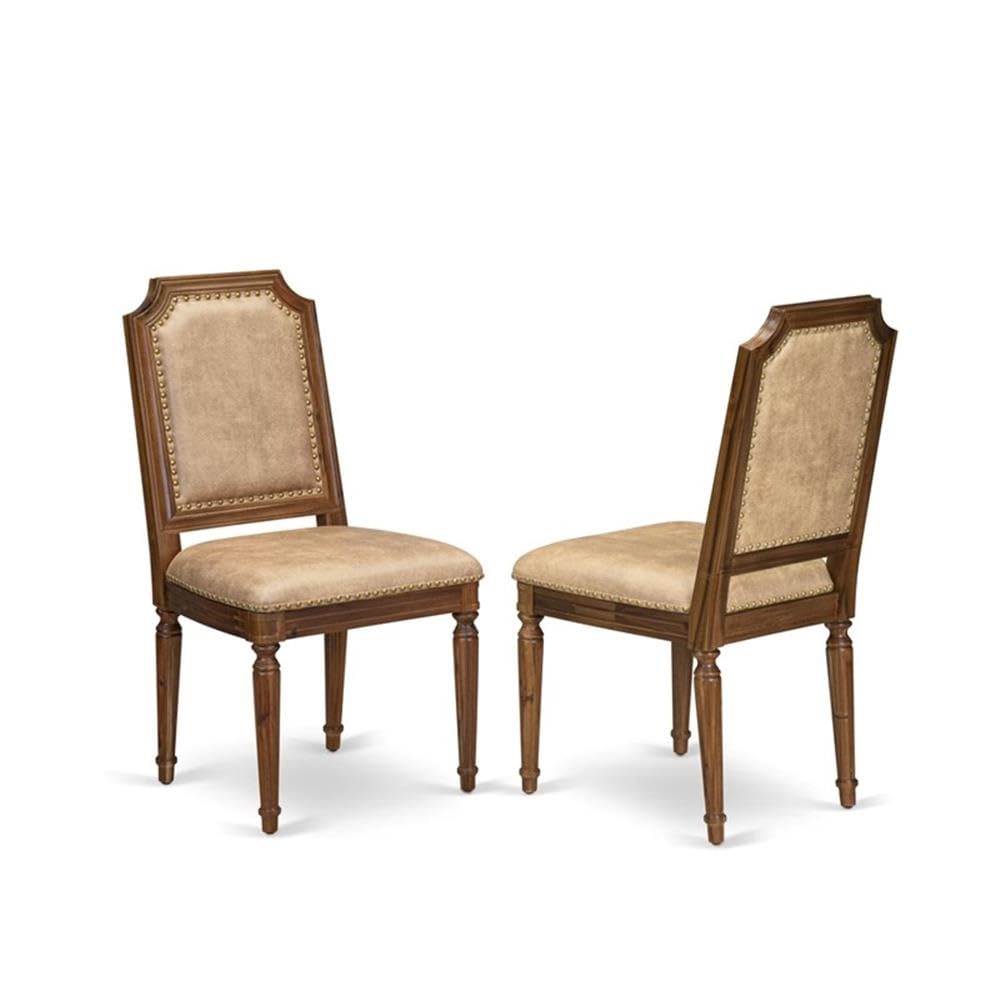 9-Piece Acacia Wood Dining Table Set with 8 Beige PU Leather Chairs S847