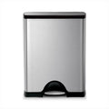 50 Liter Rectangular Brushed Stainless Steel Step Trash Can Q39160