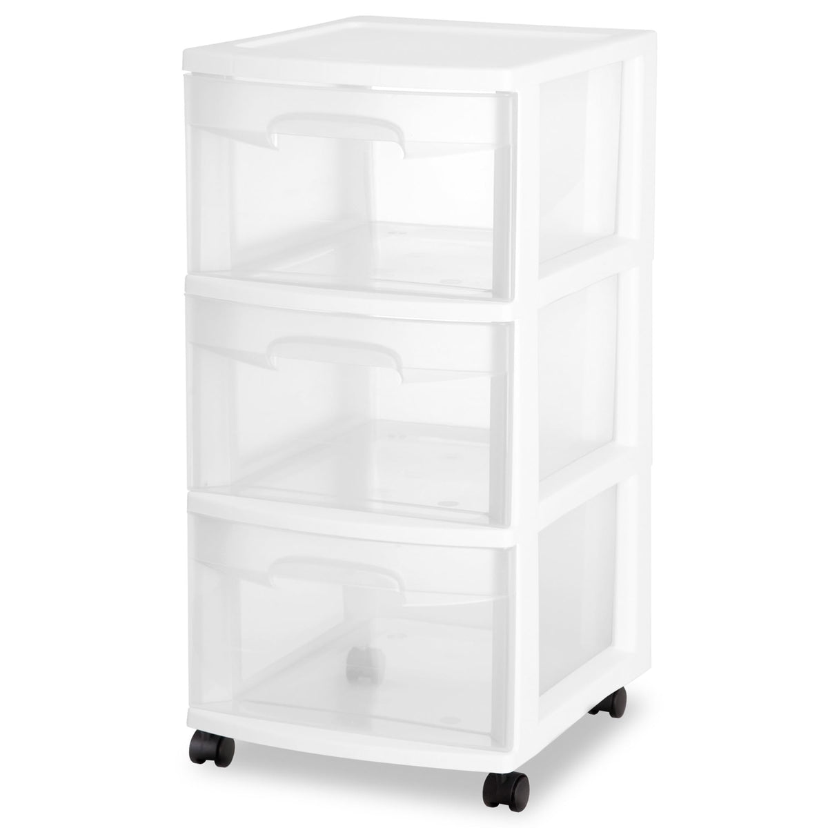 2 Pack White 3 Drawer Plastic Storage Cart F782