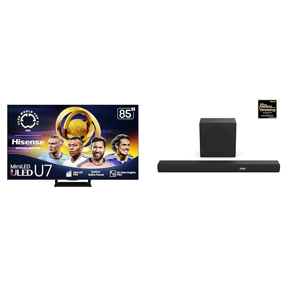 85" Mini-LED 4K UHD Smart Google TV and 3.1Ch Sound Bar with Wireless Subwoofer M5910