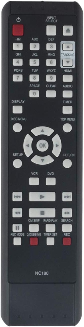 Replacement Remote Control for VCR/DVD Player Combo Recorder L224