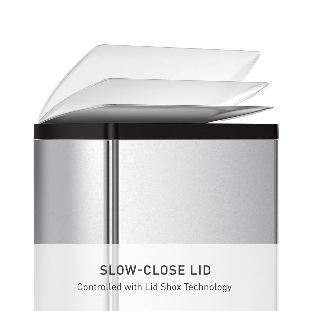 50 Liter Rectangular Brushed Stainless Steel Step Trash Can Q39160