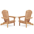 Solid Cedar Wood Folding Adirondack Chair Set of 2 E906