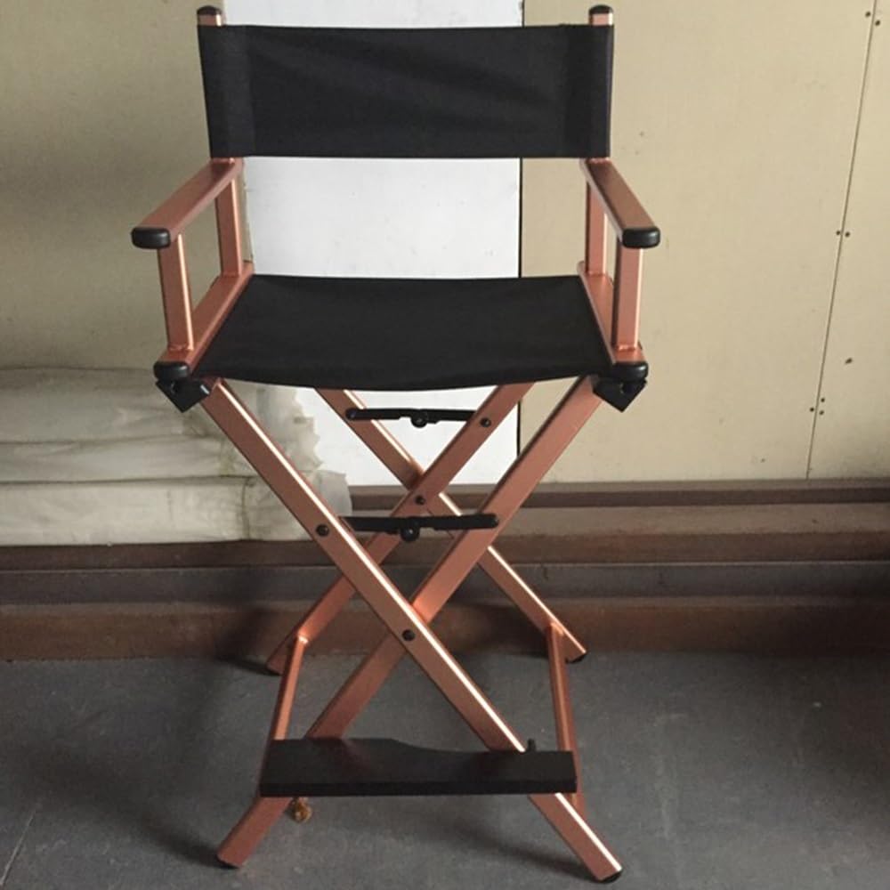 Tall Folding Directors Chair with Backs 250lbs Capacity Gold Y9438