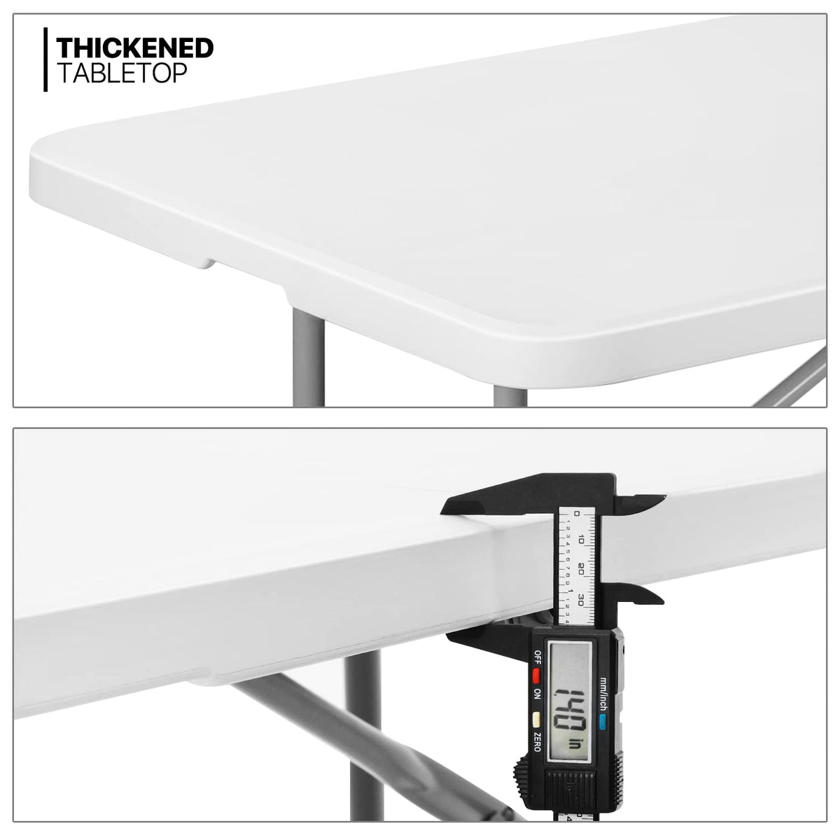 6Ft Heavy Duty Folding Plastic Table White J228