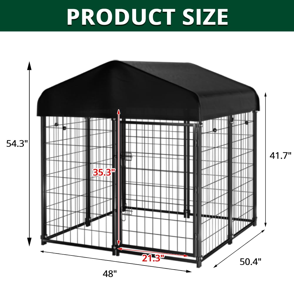 Welded Wire Dog Kennel with Roof S527775