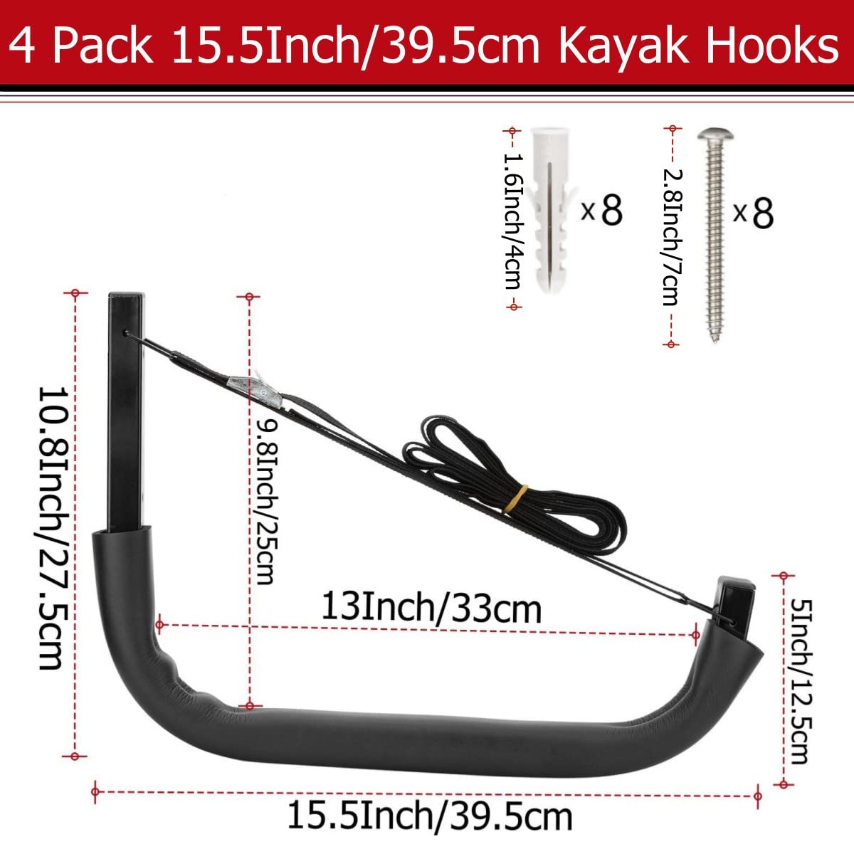 Wall Mount Kayak Storage Hooks Z44750