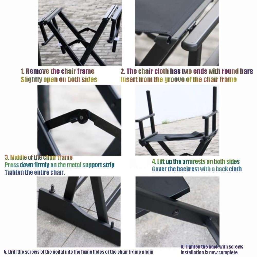 Tall Folding Directors Chair with Backs 250lbs Capacity Gold Y9438