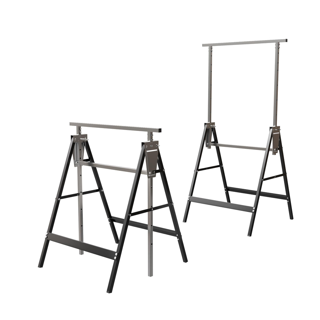 Heavy Duty Steel Sawhorse Brackets 2 Pack Adjustable Folding 330 lbs Capacity V248