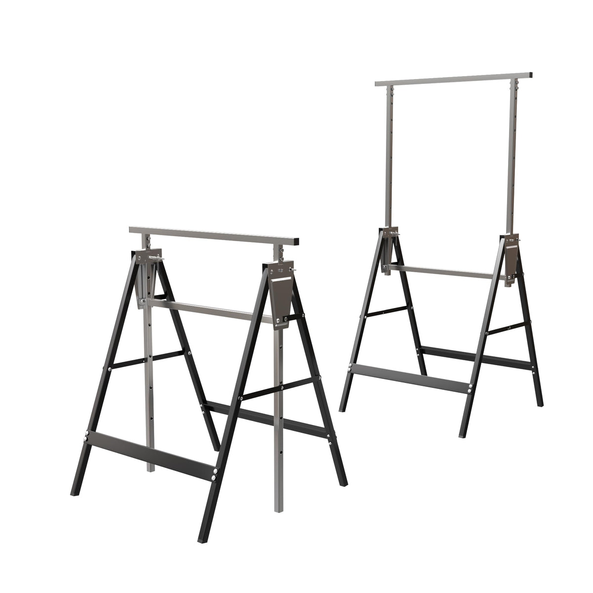 Heavy Duty Steel Sawhorse Brackets 2 Pack Adjustable Folding 330 lbs Capacity V248