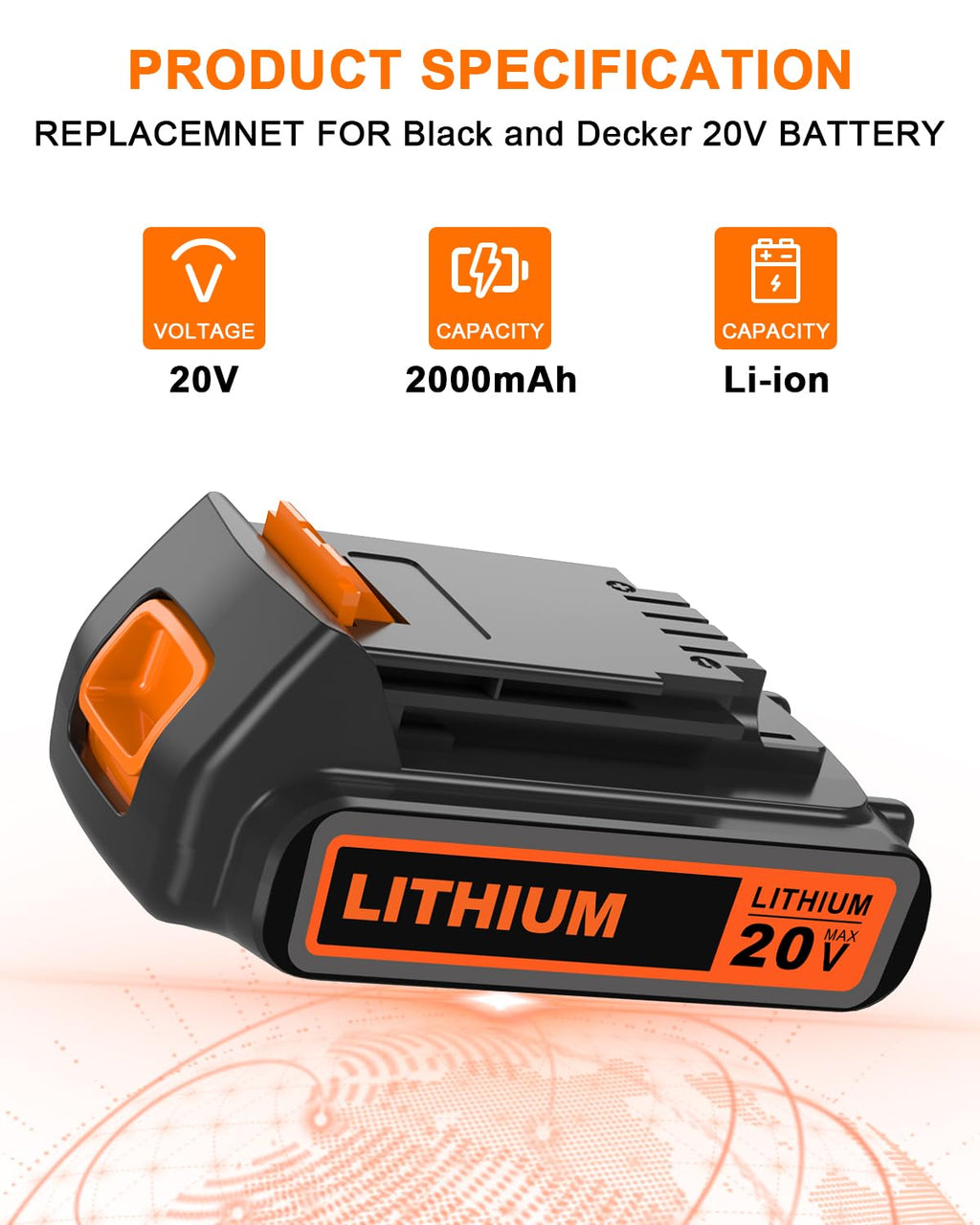 20 Volt MAX 2.0AH Lithium Battery O878145