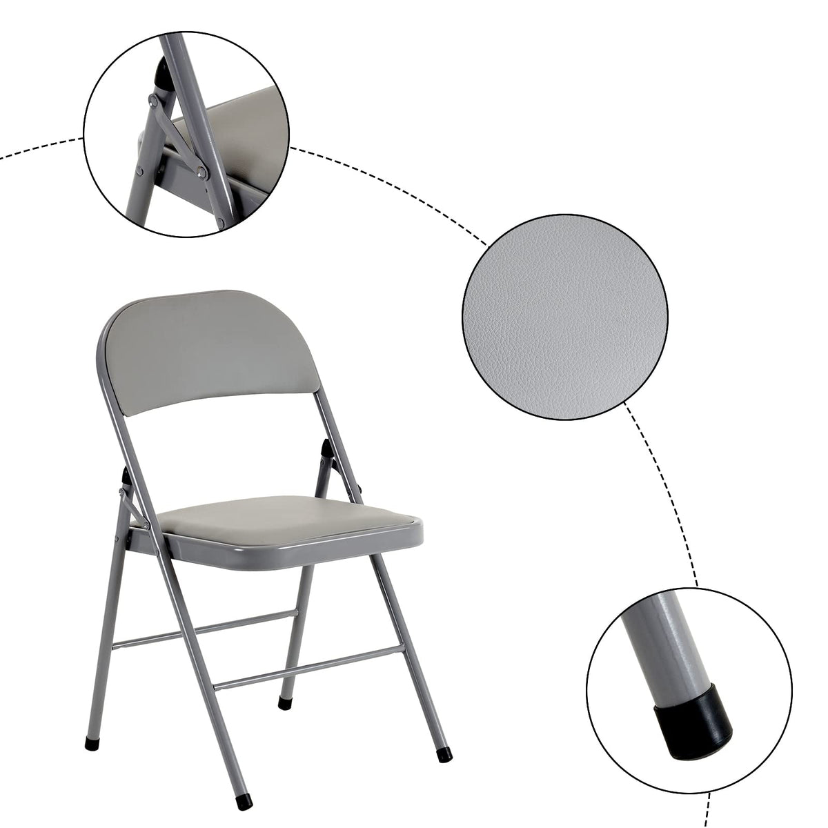 Foldable Iron PVC Chairs K385309