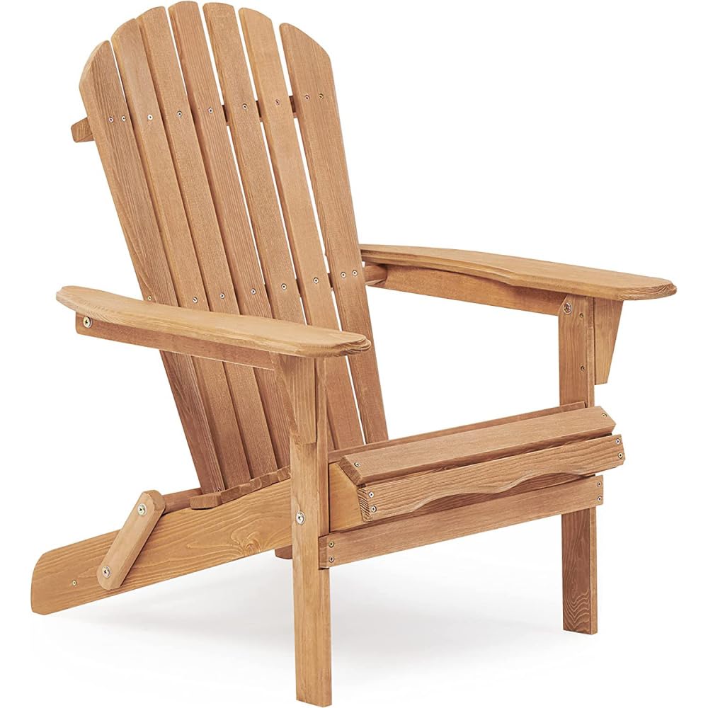 Solid Cedar Wood Folding Adirondack Chair Set of 2 E906