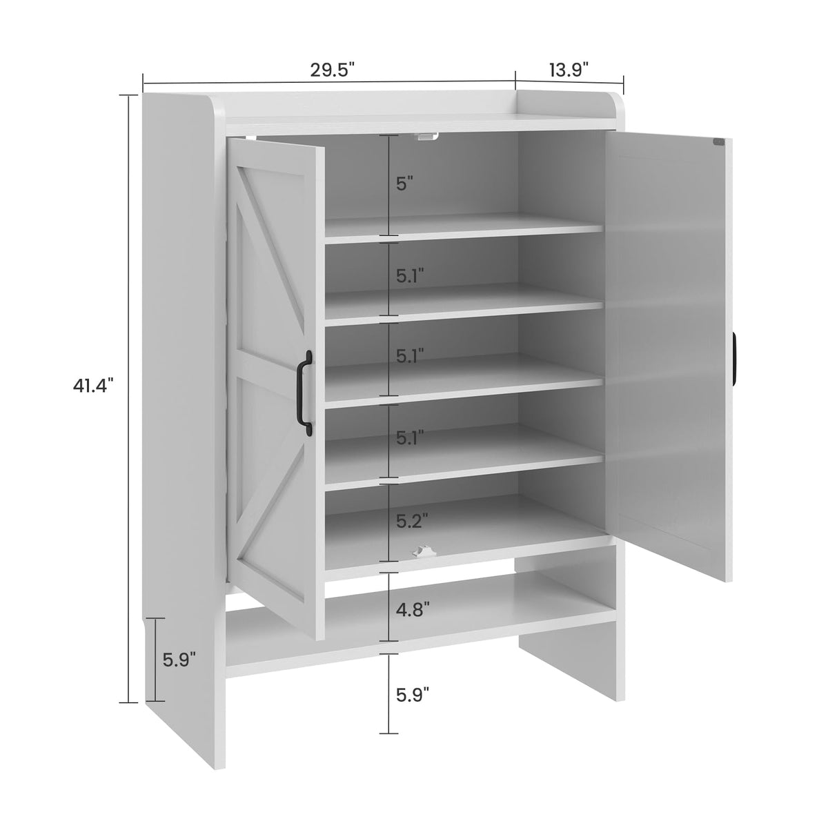 White 5-Tier Shoe Storage Cabinet S784