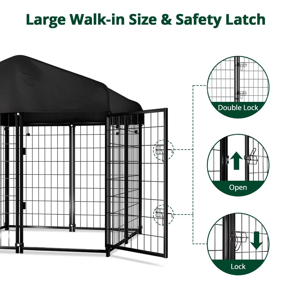 Welded Wire Dog Kennel with Roof S527775