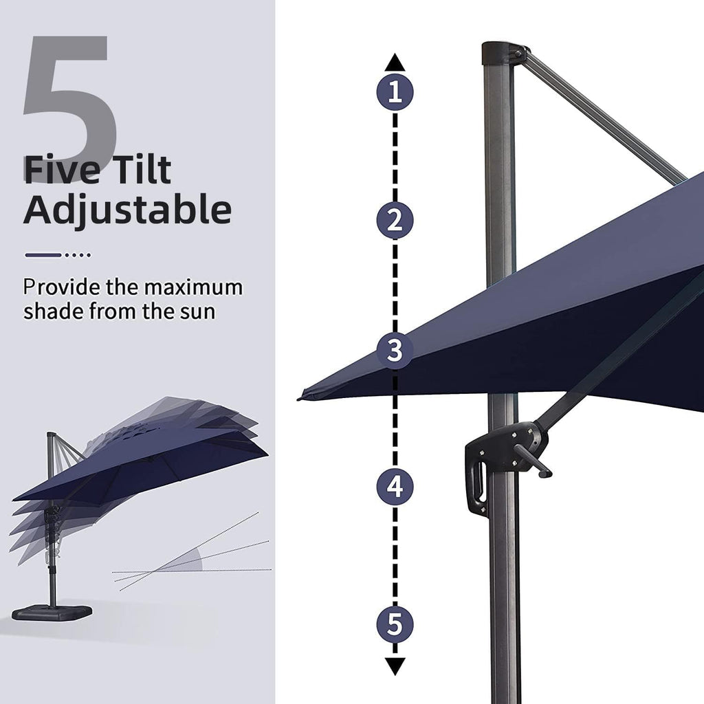 Navy Rectangle Patio Umbrella N5040