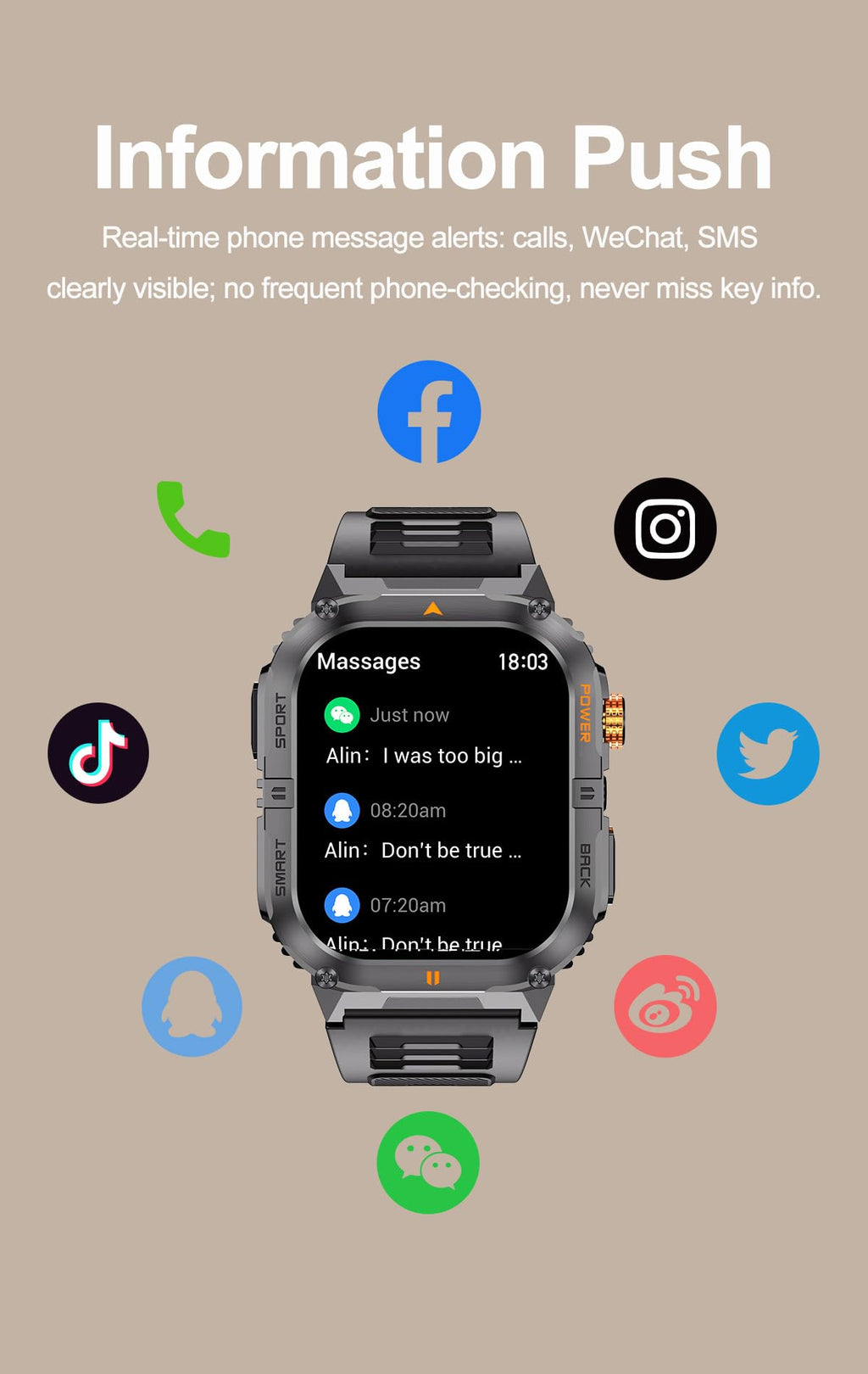 Military Smart Watch with Bluetooth Calling, Heart Rate Monitor, Sleep Tracking, Camouflage Green C9952