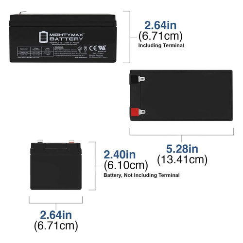 12 Volt 3 AH Rechargeable SLA AGM Battery J8592