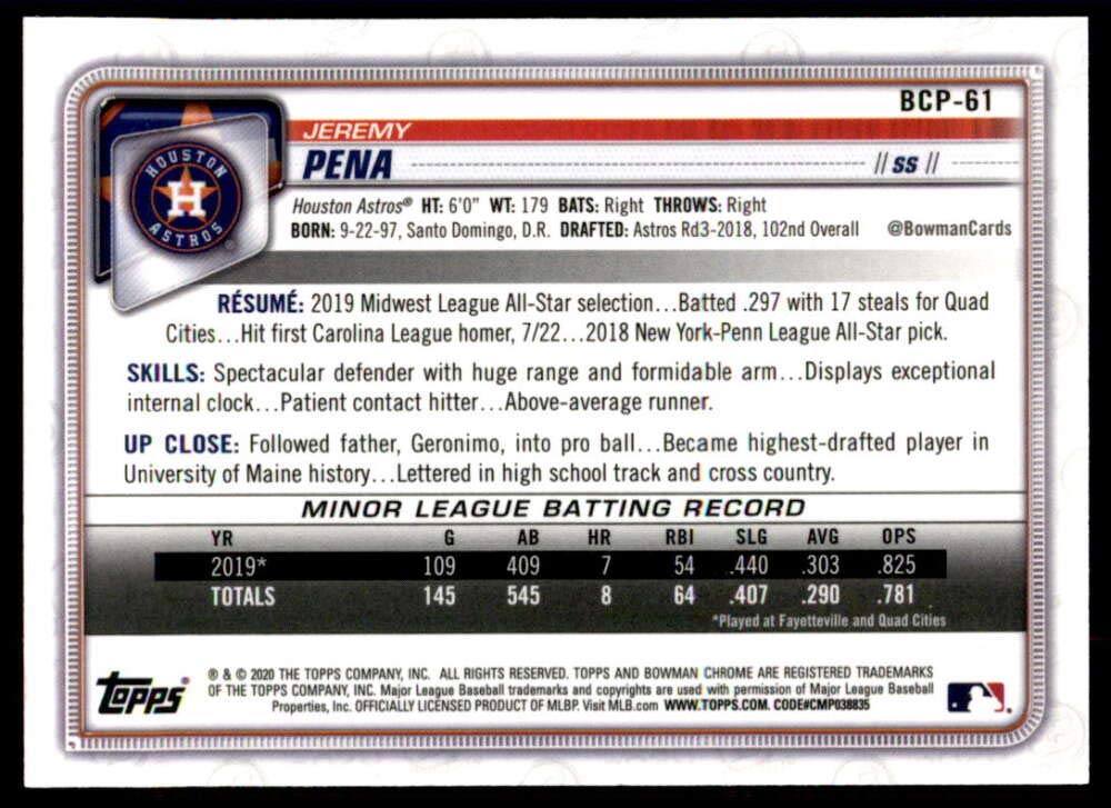 2020 Bowman Chrome Prospect Mega Box Baseball C806059