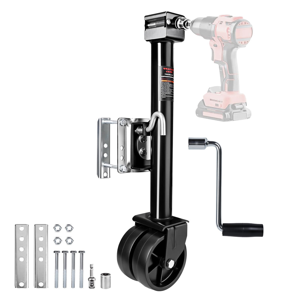 2000 lbs 12" Lift Swivel Trailer Jack with Dual Wheel E771100