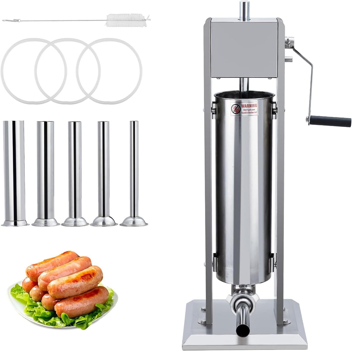 15L Sausage Stuffer with 5 Stainless Steel Tubes G70665