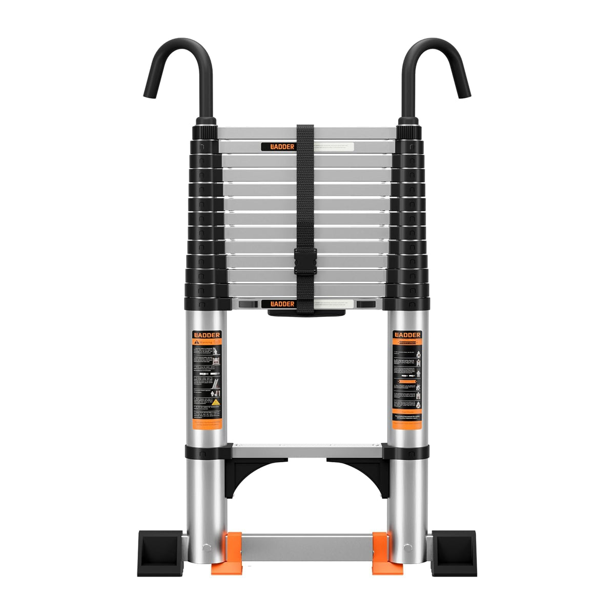 Telescoping Aluminum Ladder 330lbs Max Capacity Q885