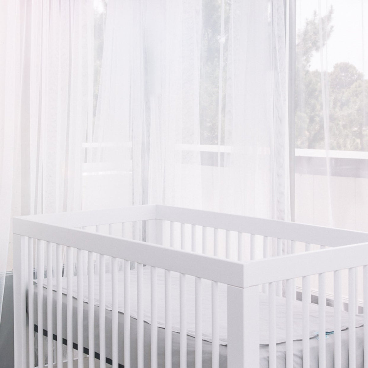 White Cotton Crib Sheet Set I760512