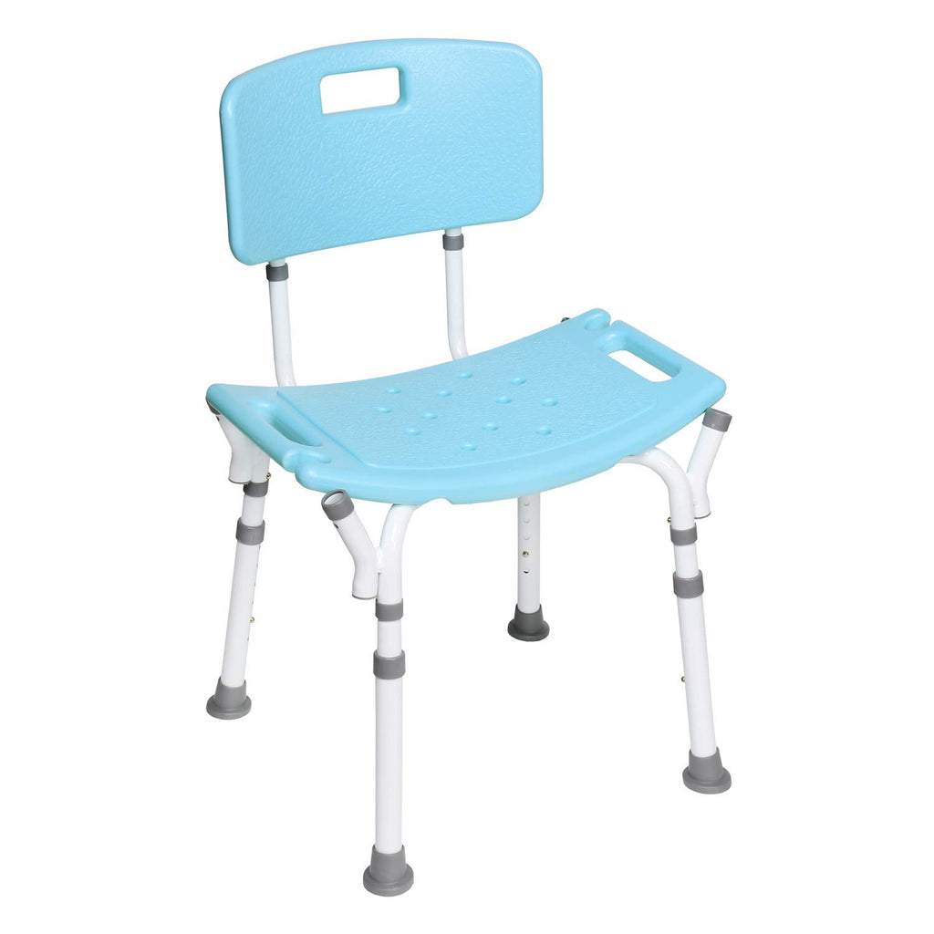 Blue Shower Chair with Back and Padded Arms E1005