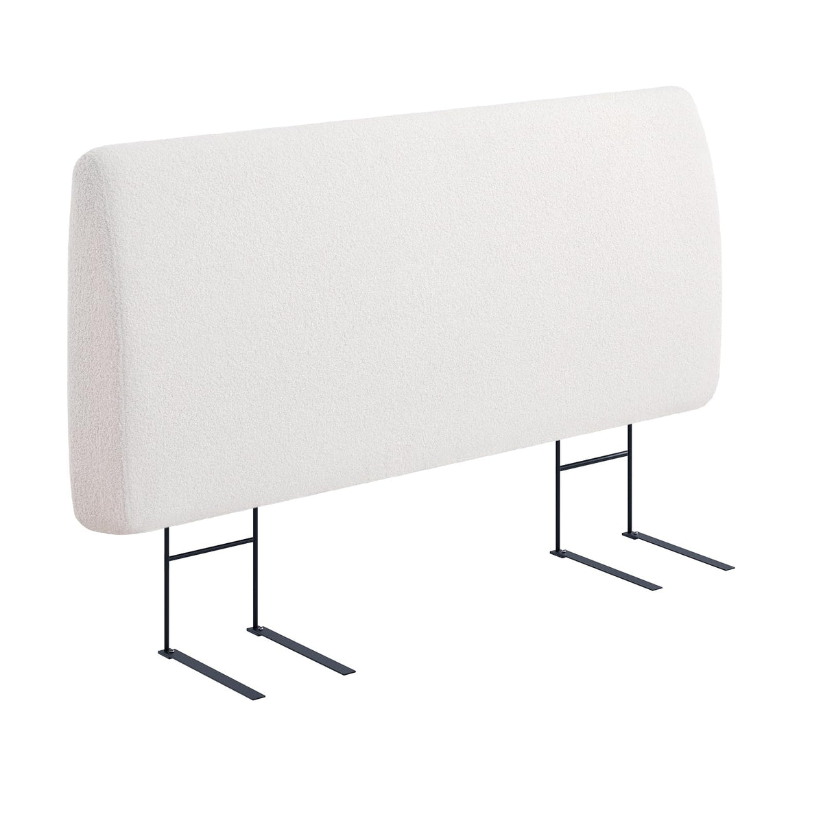 4.7" Upholstered Queen Size Headboard Teddy Velvet Beige O6768