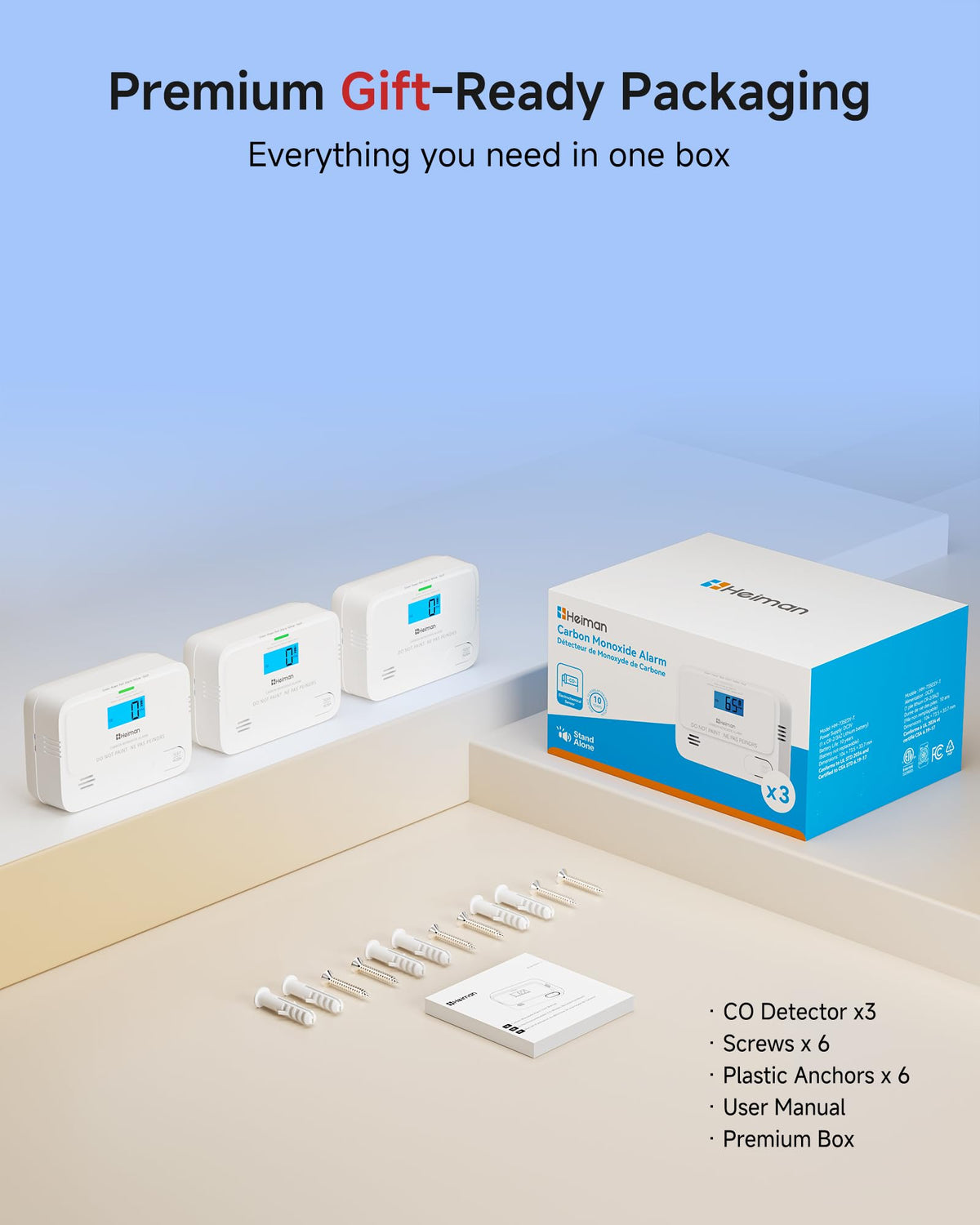 Carbon Monoxide Detectors 3 Pack J228352