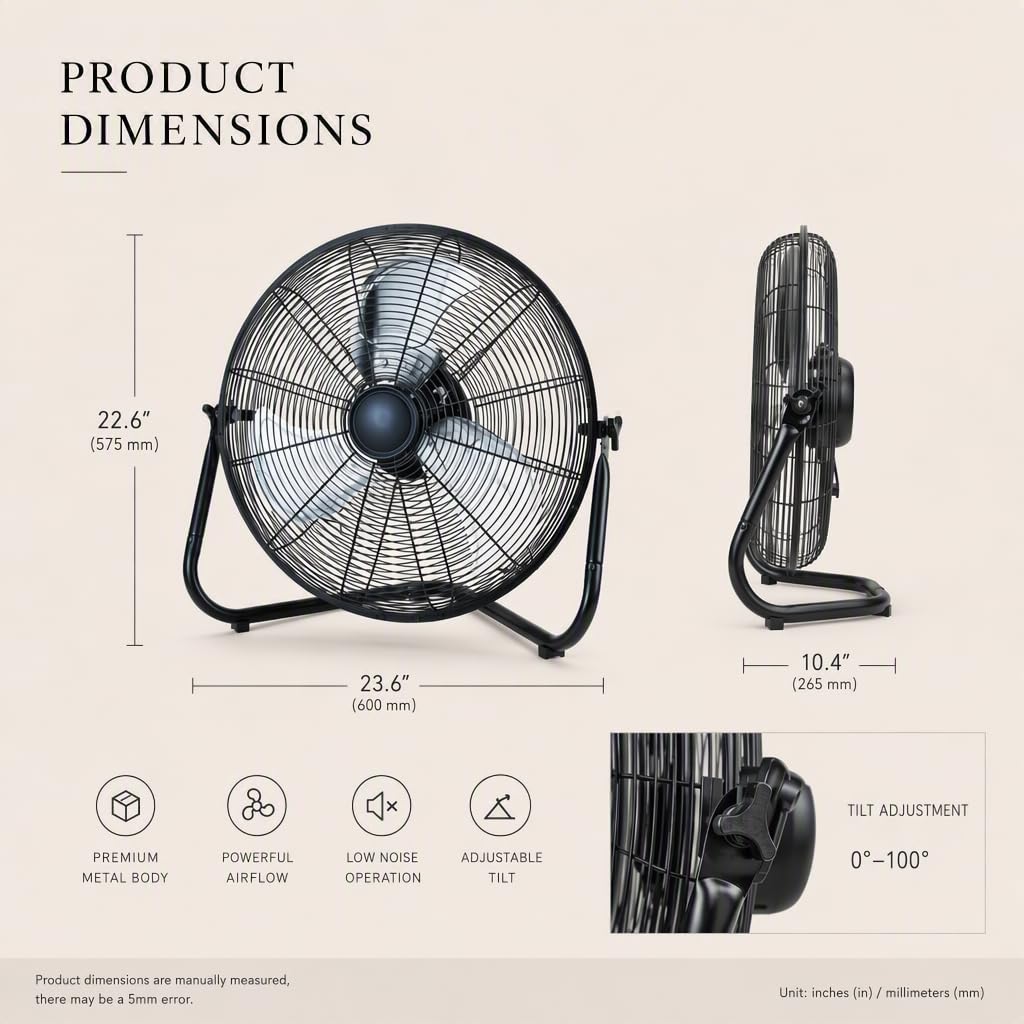 20" 3-Speed Metal Floor Fan 4-Pack Y7464