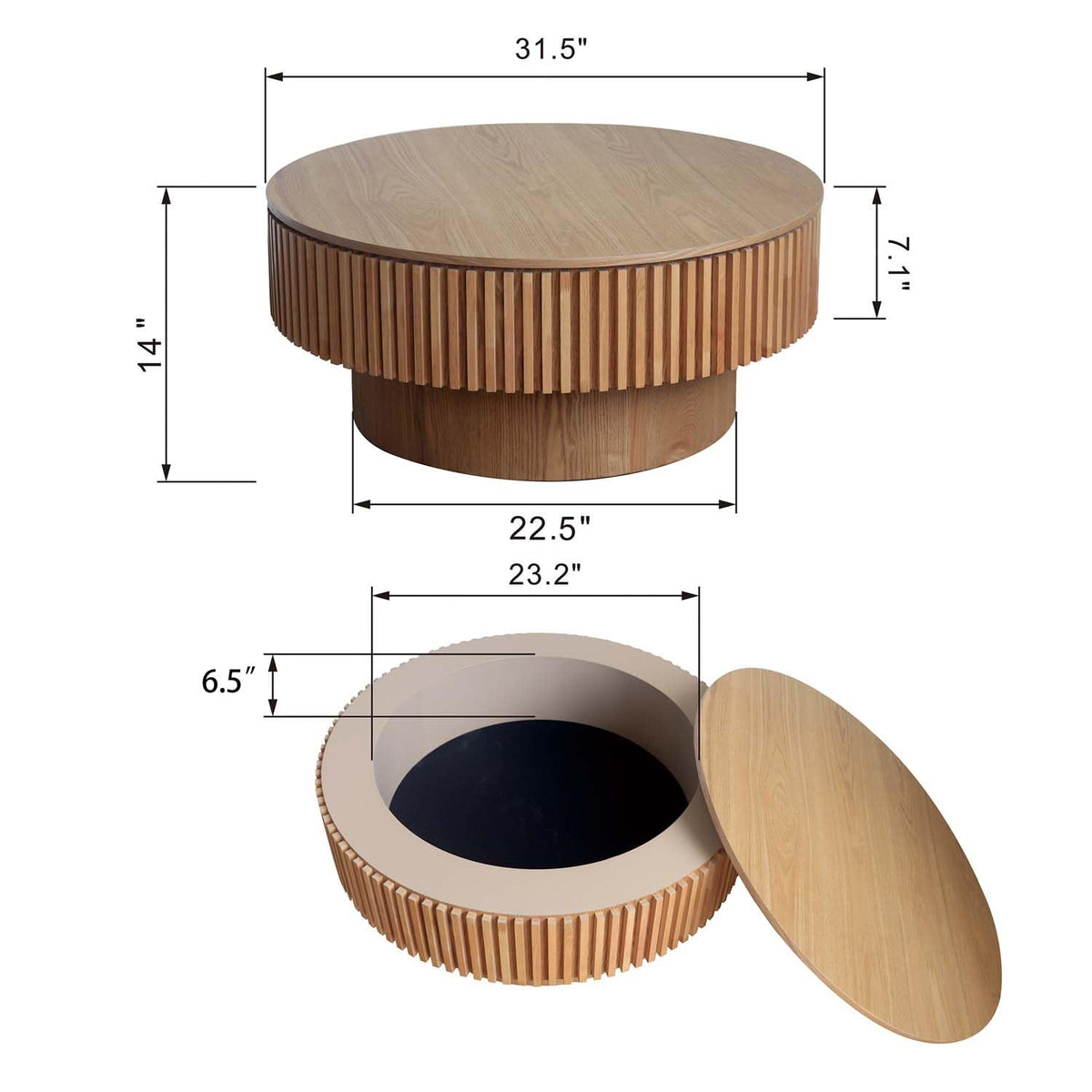 Round Coffee Table with Storage S768649