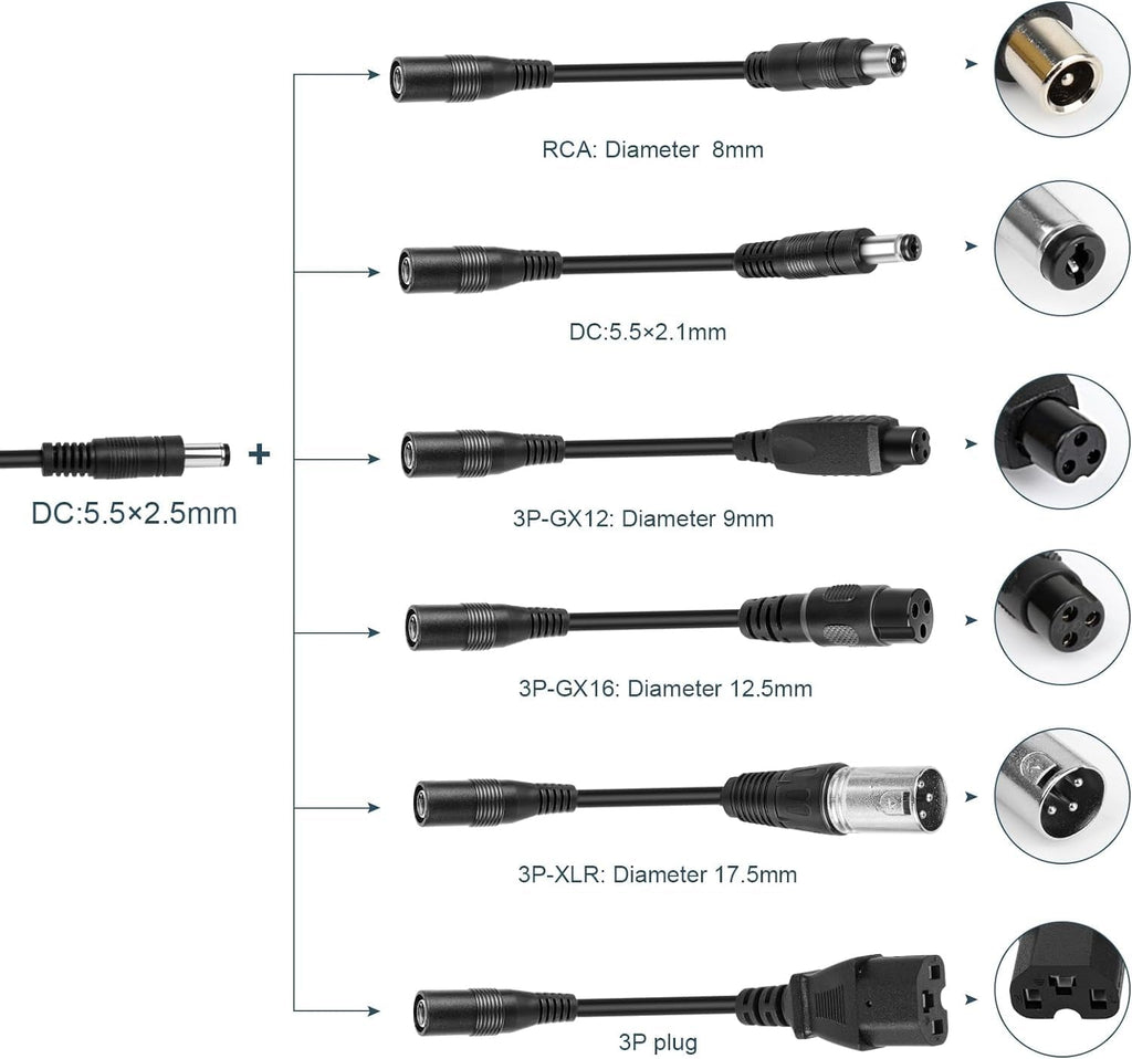 42V 2A Electric Scooter Charger with 7 Plugs K578