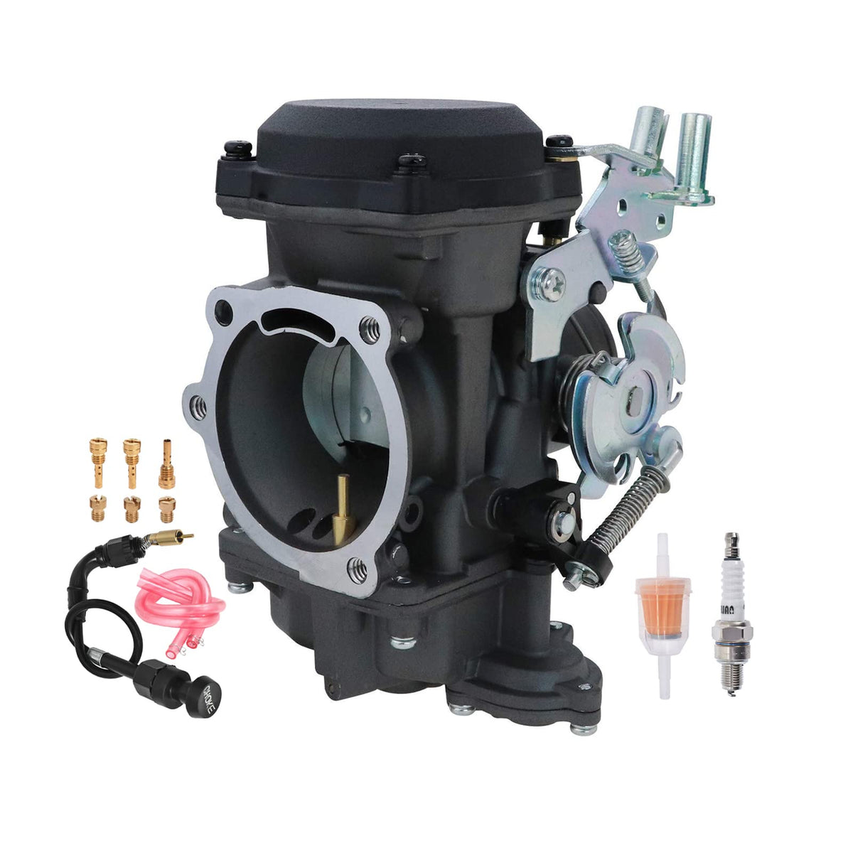 40mm Carburetor & Choke Cable with Spark Plug Fuel Filter Jets D311308