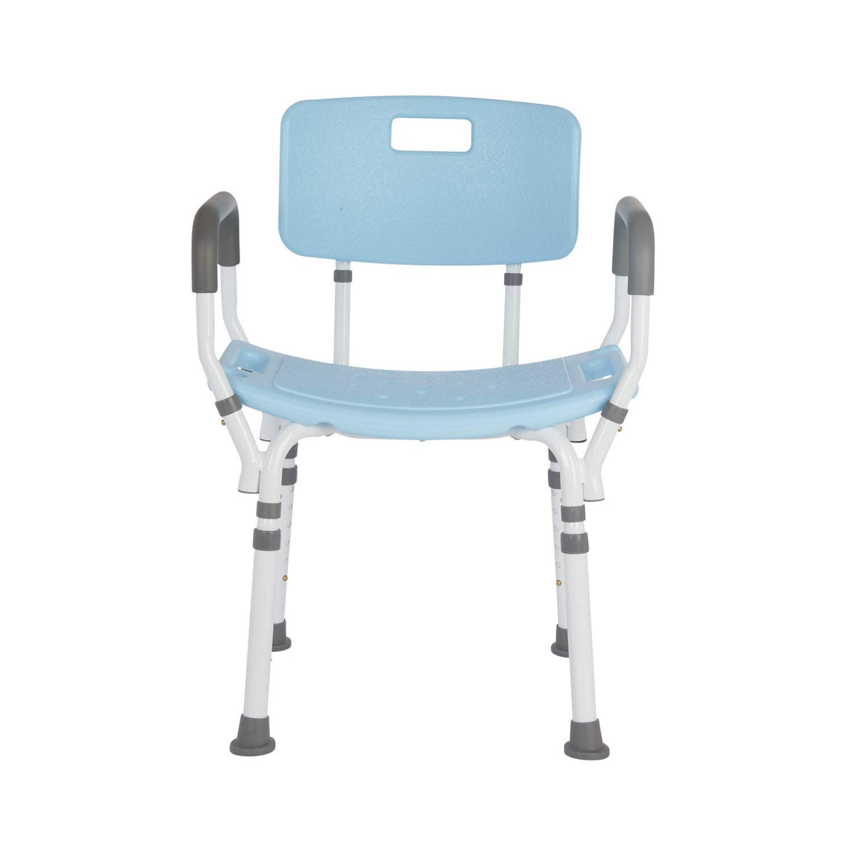 Blue Shower Chair with Back and Padded Arms E1005