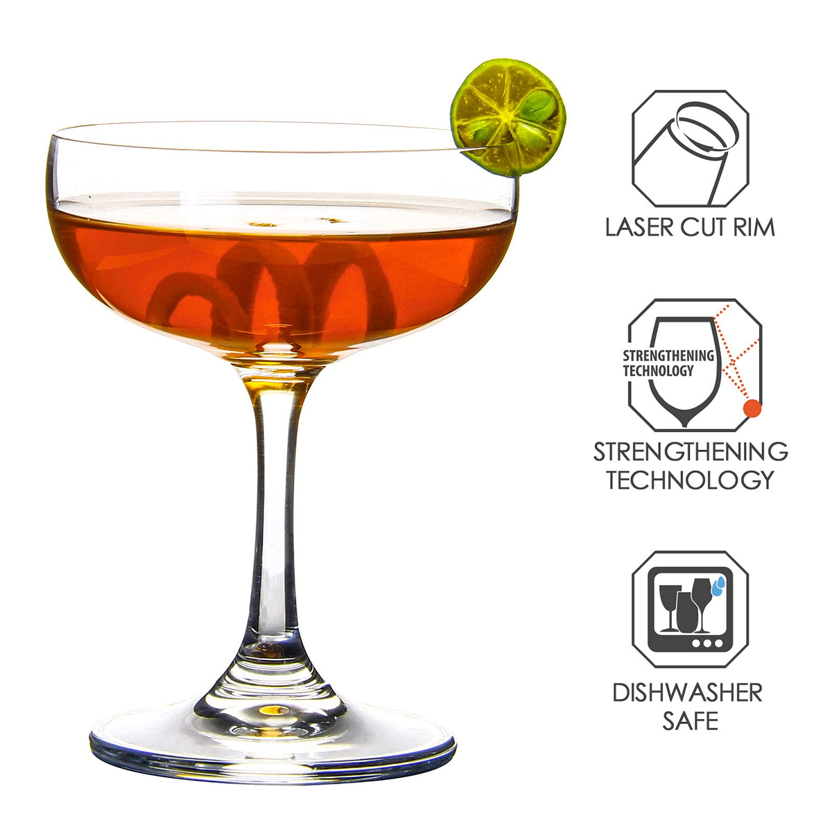 Crystal Coupe Glasses Set of 6 H738884