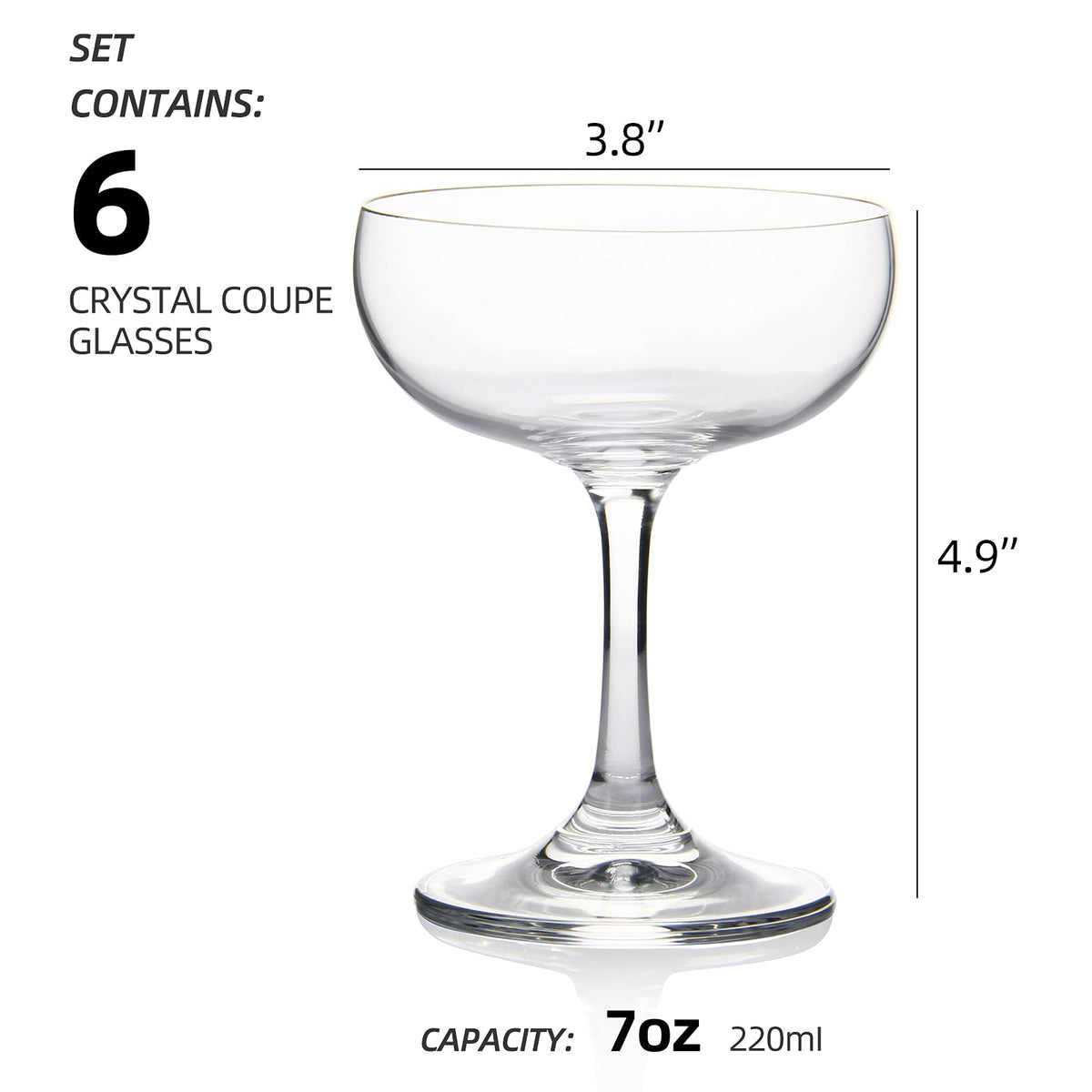 Crystal Coupe Glasses Set of 6 H738884