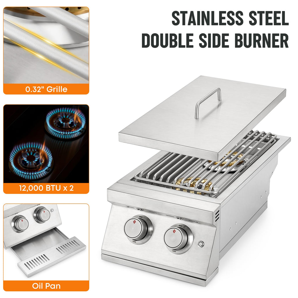 24,000BTU Liquid Propane Double Side Burner R1746