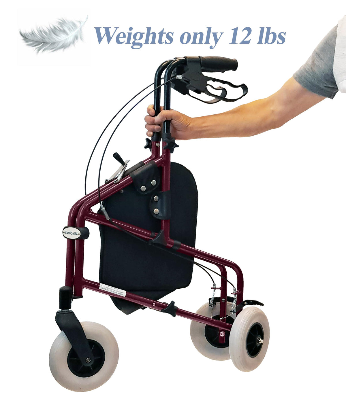 Lightweight Retractable 3 Wheel Walker with Balloon Tires P656