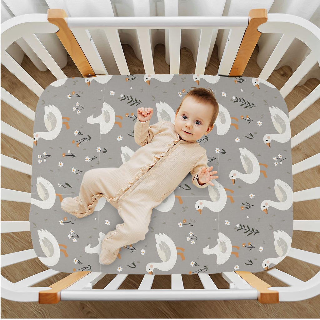 Soft Breathable Microfiber Crib Sheet Fits Standard Size Crib Mattress B58397