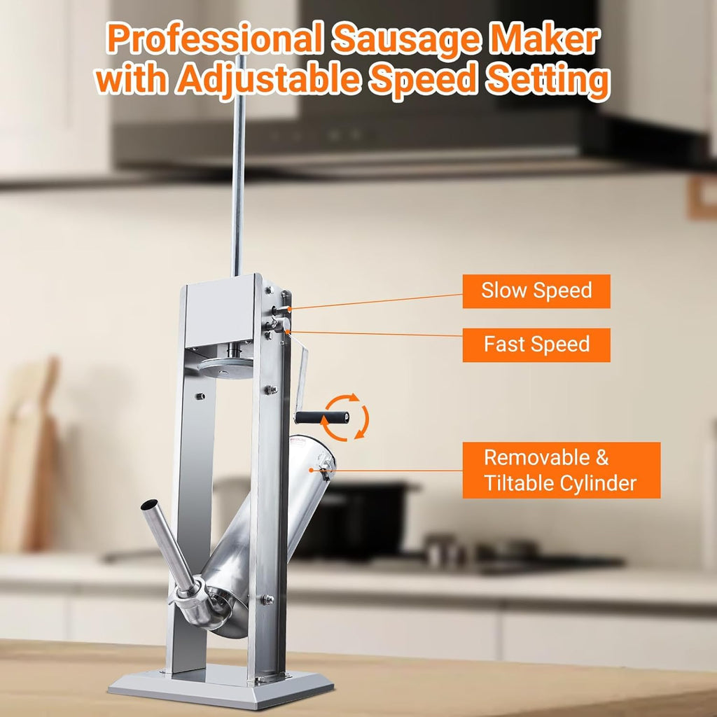 15L Sausage Stuffer with 5 Stainless Steel Tubes G70665