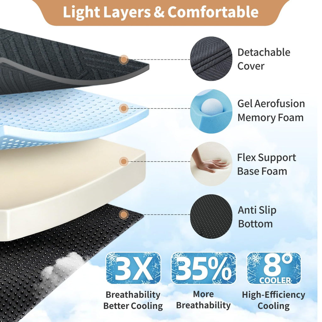 6 Inch Queen Tri-fold Memory Foam Mattress with Storage Bag Q3435
