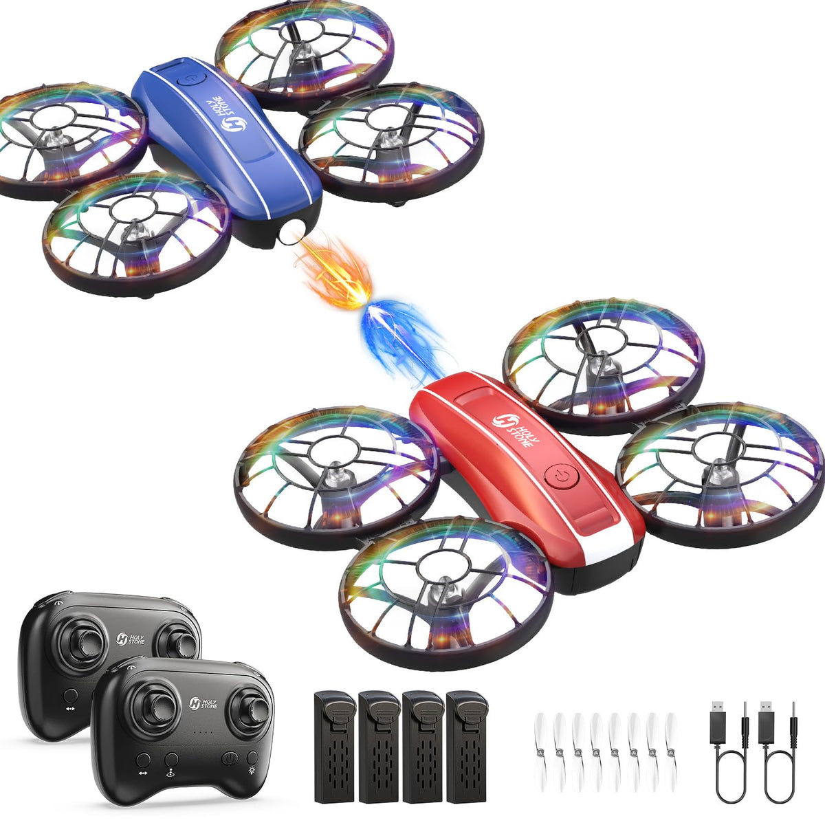 Mini Drone 2-Player Indoor RC Quadcopter Set with 4 Batteries G366398