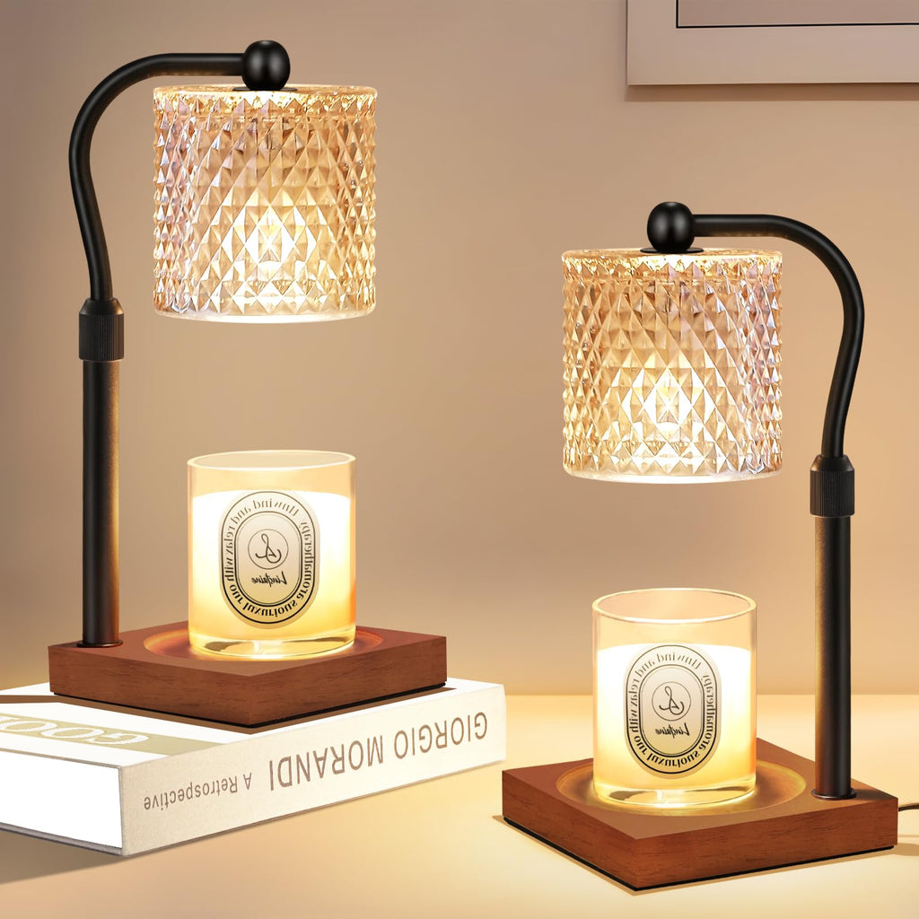 2 Pack Candle Warmer Lamp with Timer Dimmer Adjustable Height T848695