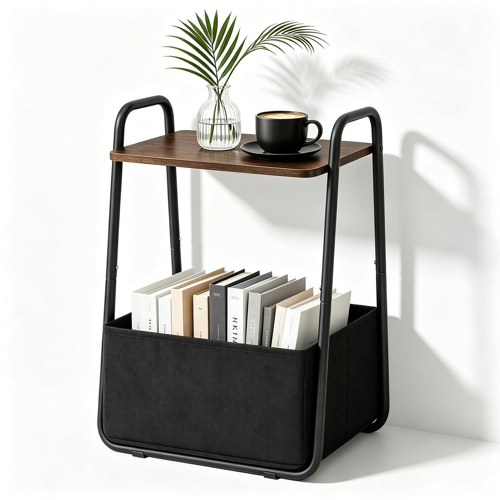 Small Storage Side Table with Metal Frame Y999